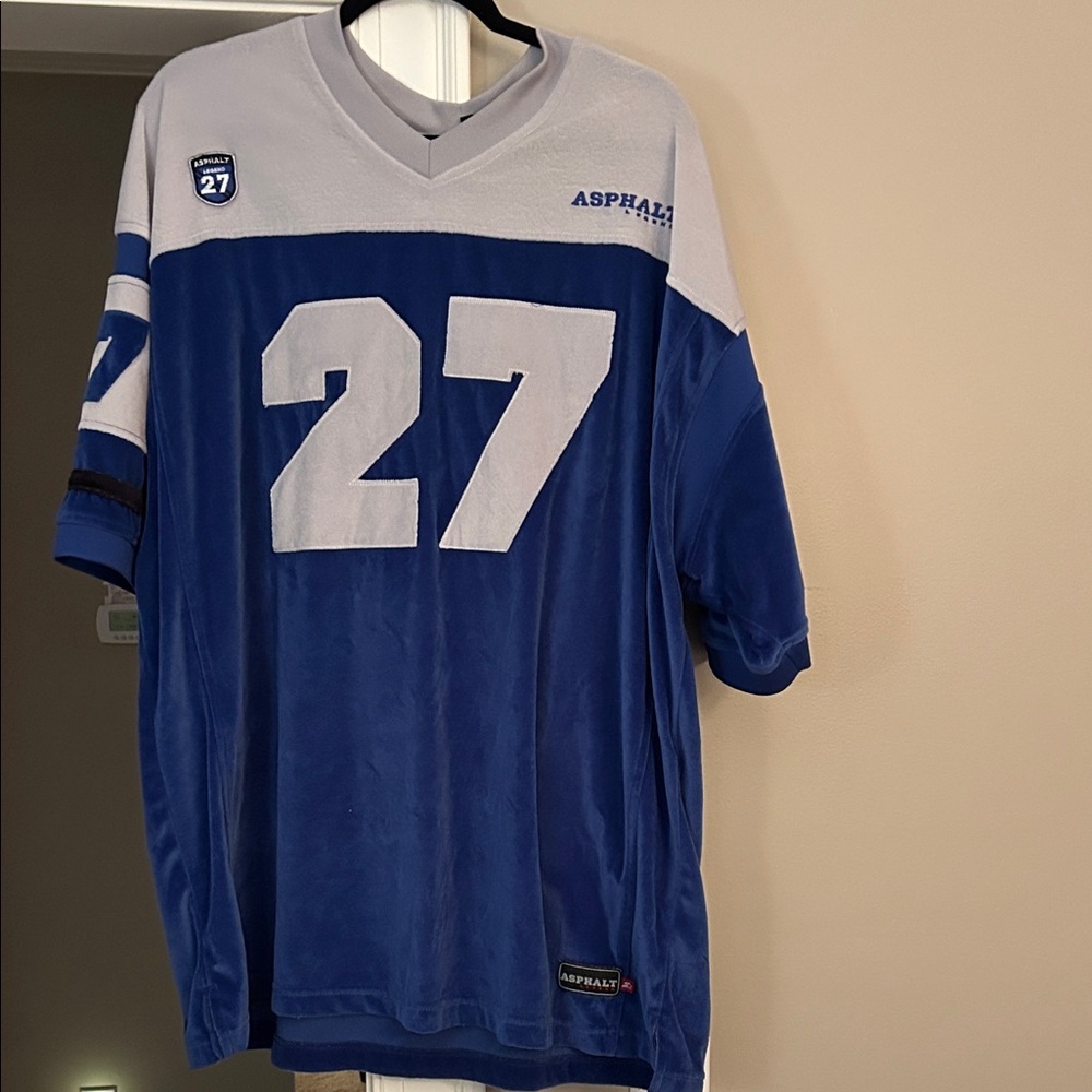 Asphalt Legend Men’s Blue and Grey Sports Jersey Size XL